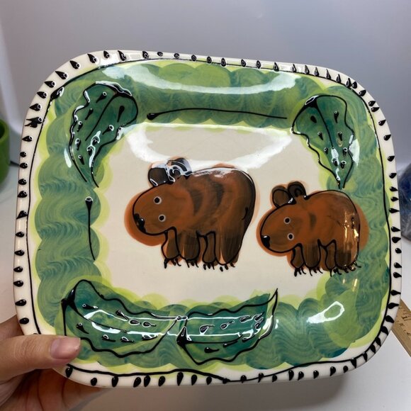 2 DEBRA CHERNIAWSKY CERAMIC PLATE Bowl MOOSE POTTERY 1996 TABLE ARTS - Picture 6 of 15